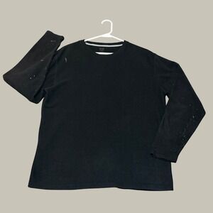 Heat Holders Mens Large Thermal Long Sleeve Shirt Black Crew Neck Work Top